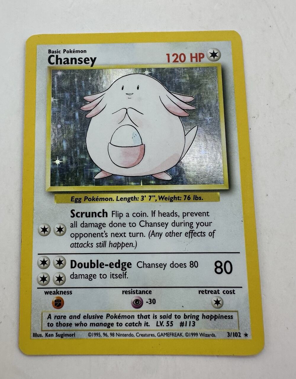 Chansey Base Set Holo Pokemon Card Jungle Fossil WOTC LP/MP
